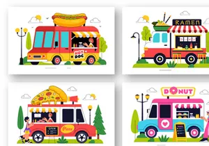 10 Food Truck Illustration