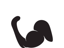 Arm muscle silhouette logo biceps icon vector illustration