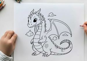 Cute baby dragon breathing smoke vector illustration flat design