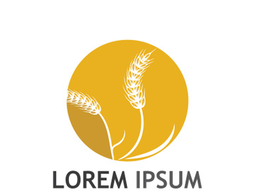 Organic wheat farm logo template. preview picture