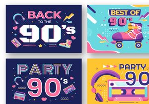 90s Retro Party Illustration