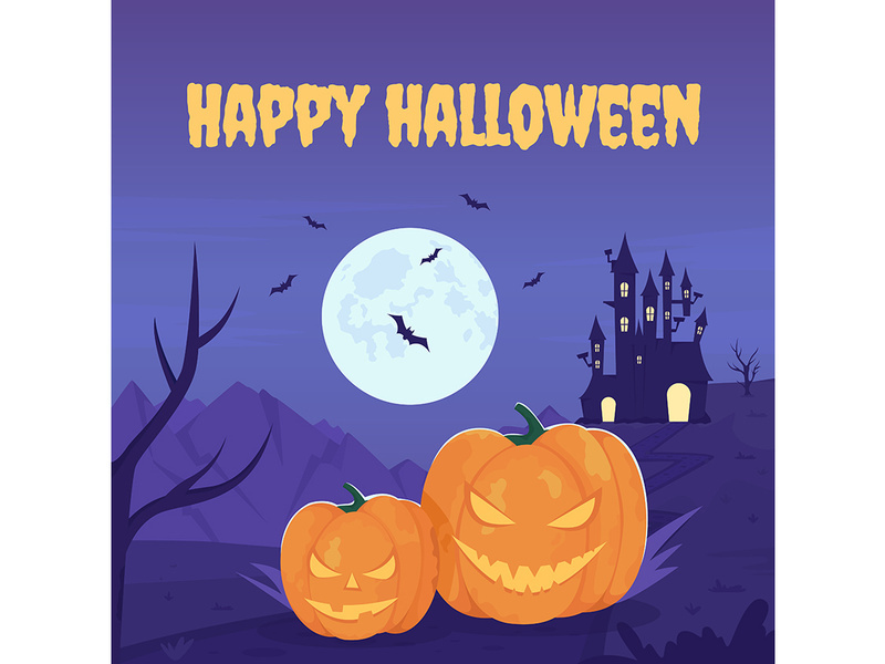 Spooky Halloween festival greeting card template