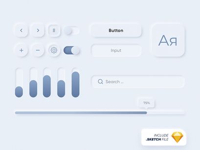 [FREE] Neumorphic Elements Sketch File