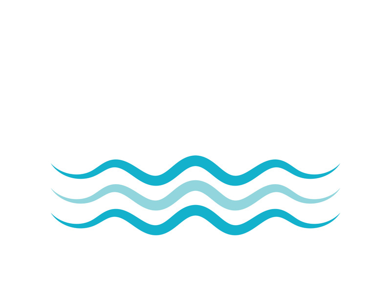 Water wave icon vector template logo
