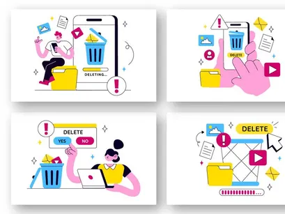 10 Delete File Vector Illustration