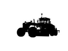 Tractor silhouette against a white background