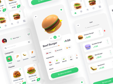 Food delivery Mobile app UI kit Template Design preview picture