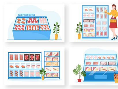 10 Frozen Food Store Illustration