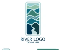 River Logo vector icon illustration design template
