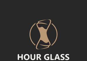 Hourglass logo ancient vintage style object design template flat vector