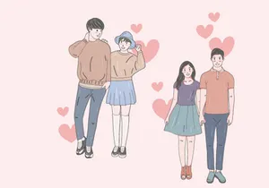 Portrait Couple, Relationship, Girl, Boy Illustration