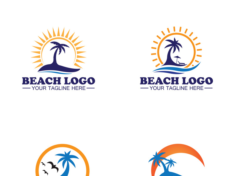 Beach logo design Vector template