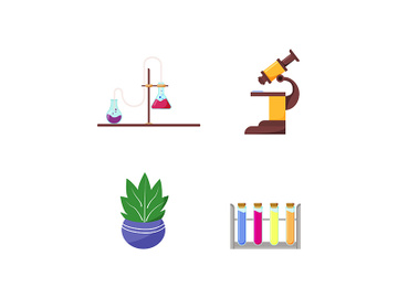 Laboratory equipment flat color vector object set preview picture
