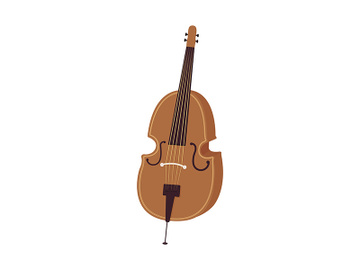 Violoncello musical instrument semi flat color vector object preview picture