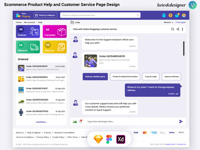 Ecommerce Product Help and Customer Service Page Website Template Design