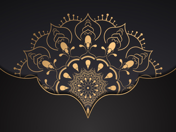 Luxury mandala background with golden decoration Premium Vector preview picture