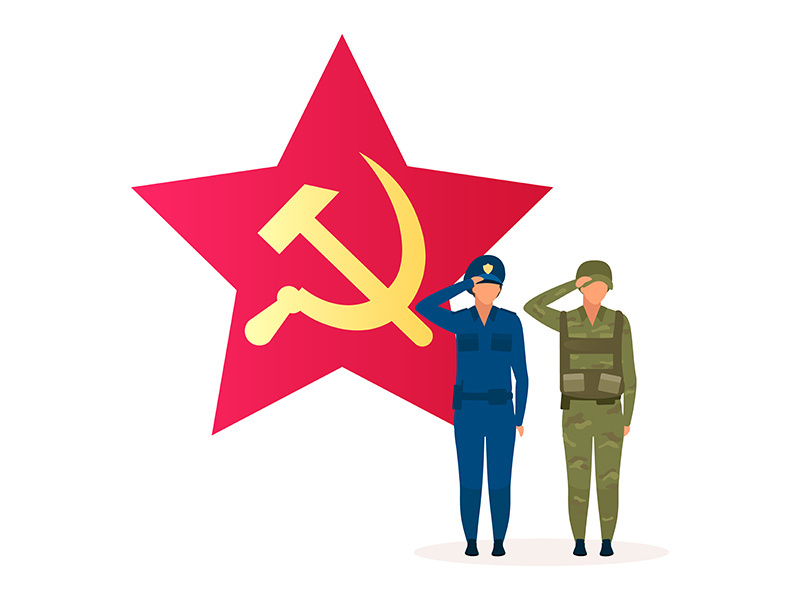 Communism political system metaphor flat vector illustration