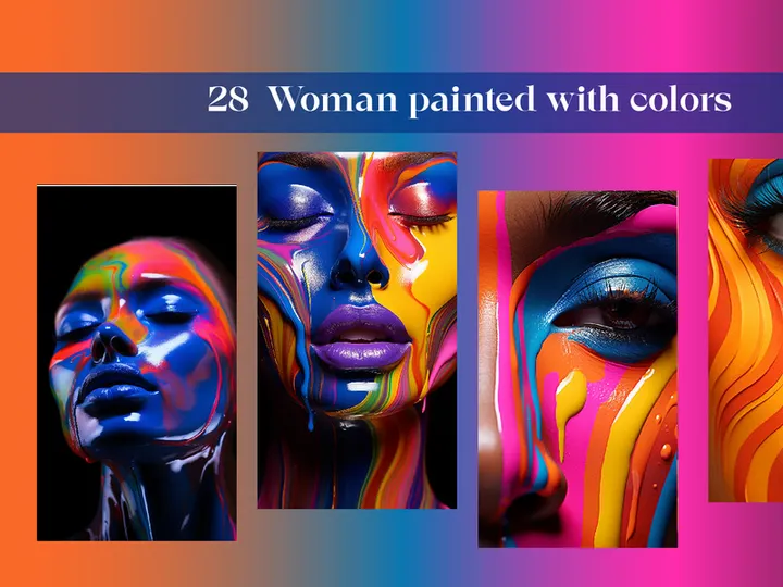 Woman painted with colors