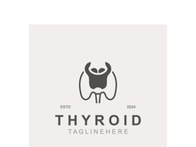 Thyroid Gland human Endocrine System structure logo thyroid care simple template design