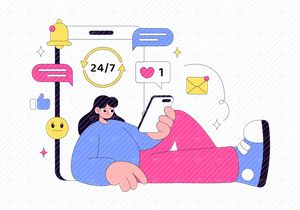 10 Social Media Addiction Illustration