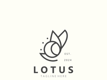 Lotus flower minimalist design, elegance Lotus flower logo template preview picture