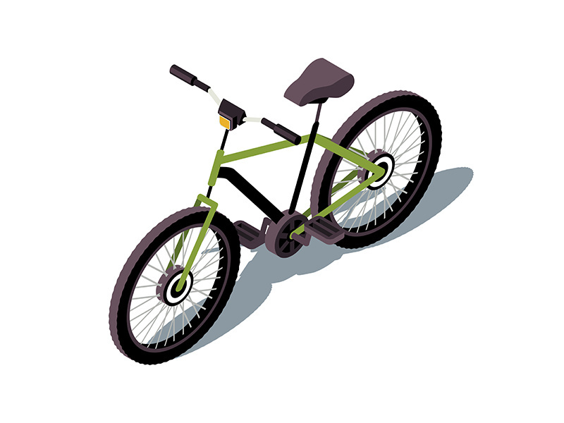 Bicycle isometric color vector illustration