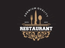 Retro Vintage Style Ornament Design, Logo Retro Restaurant Typography Emblem