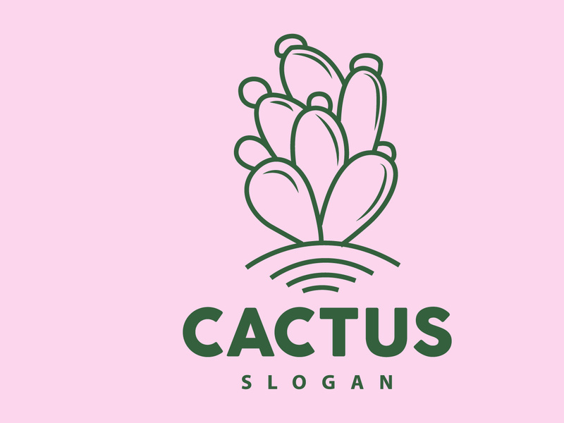 Cactus Logo, Desert Green Plant Vector