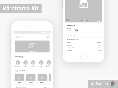 Wireframe UI Kit for E- Commerce