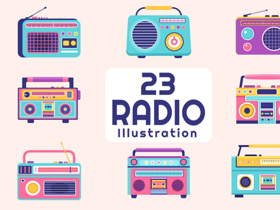 23 Radio Player Style Illustration