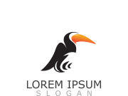 Toucan simple logo design image bird vector illustration