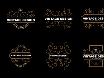 Retro Vintage Design, Luxurious Minimalist Vector Ornament Logo preview picture