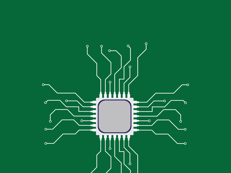 Circuit processor symbol and icon
