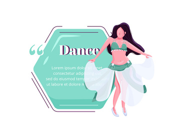 Bellydance female performer flat color vector character quote preview picture