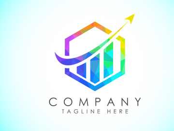 Finance and accounting logo low poly art style design vector template, Business finance logo preview picture