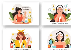 9 Facial and Skin Treatment Illustration
