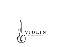 Violin instrument, vintage violin orchestra music design template