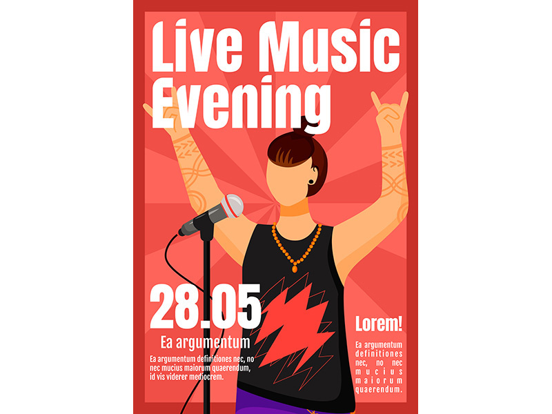 Live music evening brochure template