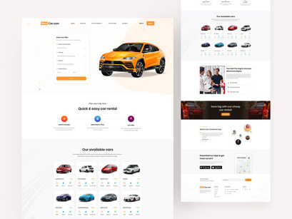 RentCar Landing Page Design UI | UX
