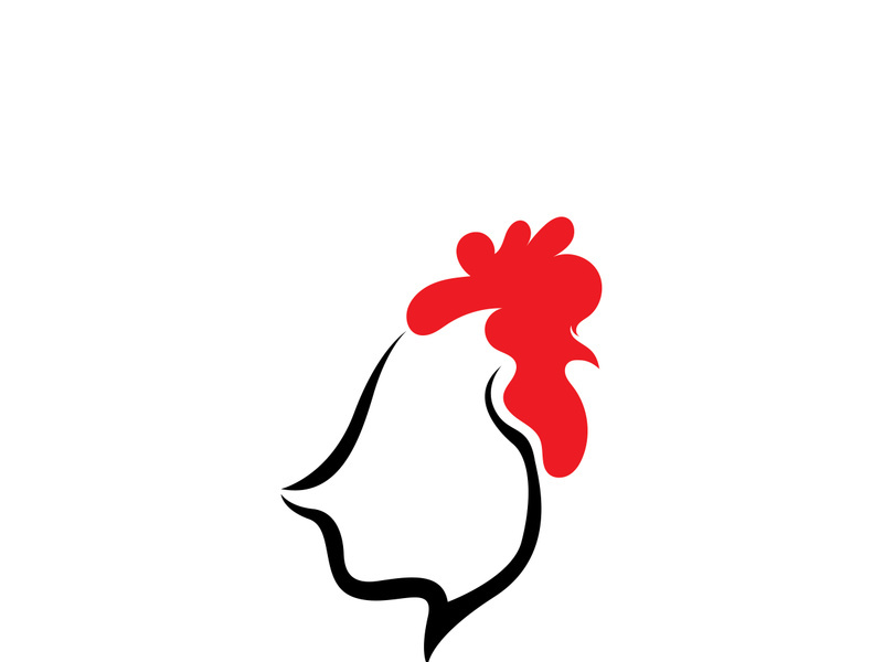 Rooster head logo template vector