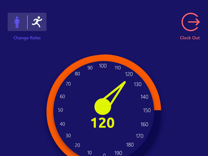 Speedometer App Screen Concept with Glassy Buttons Concept