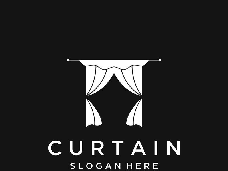 Creative luxury curtain or curtain logo for Theatre, home,hotel and apartment.