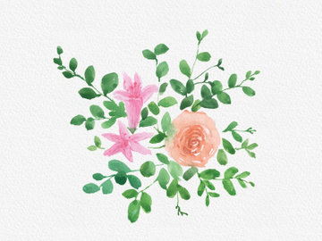 Free Cute Rose Watercolor Clipart preview picture