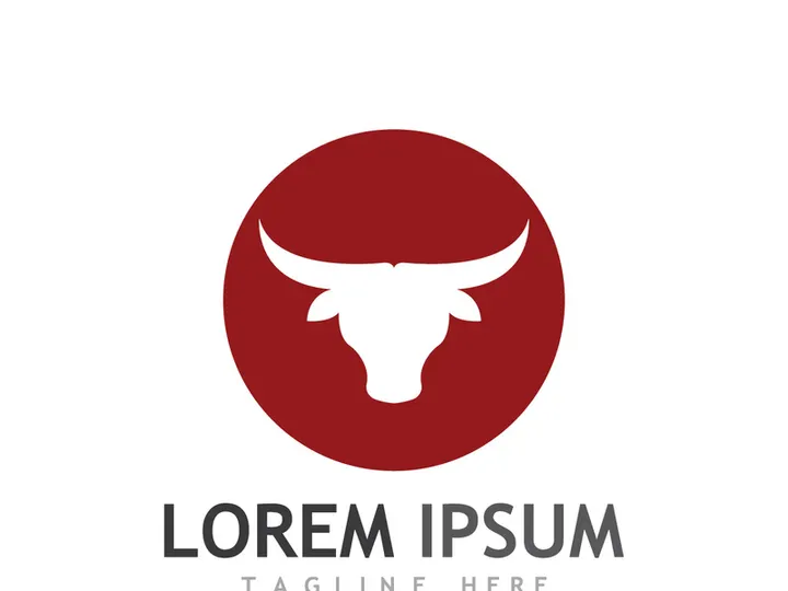 Vintage bull head horns logo