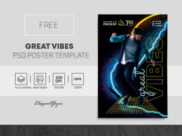 Great Vibes – Free PSD Poster Template preview picture