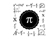 math equations and pi symbol flat design vector illustration