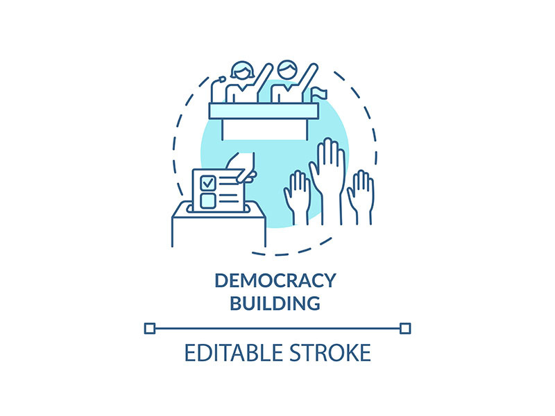 Democracy building turquoise concept icon
