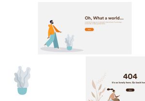 404-Not Found Empty State Screens for Web