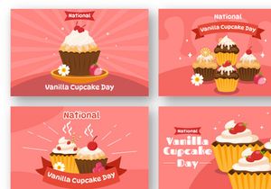 10 National Vanilla Cupcake Day Illustration