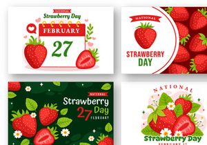 12 National Strawberry Day Illustration